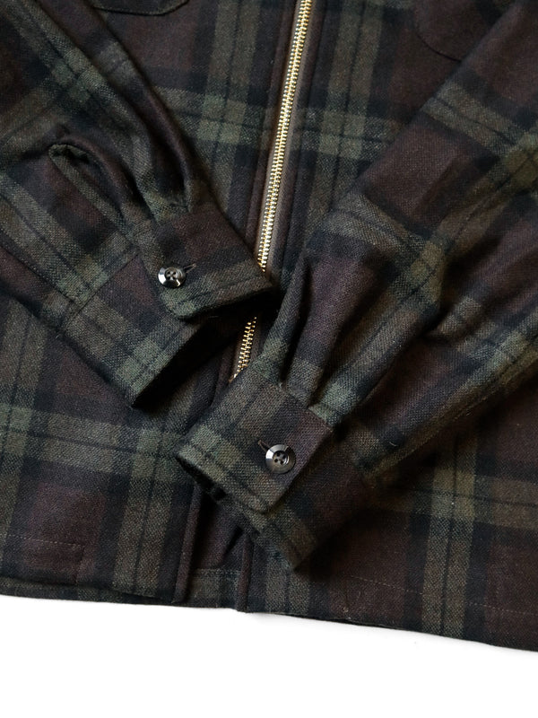 Kapital wool check drizzle open collar shirt (long sleeve)