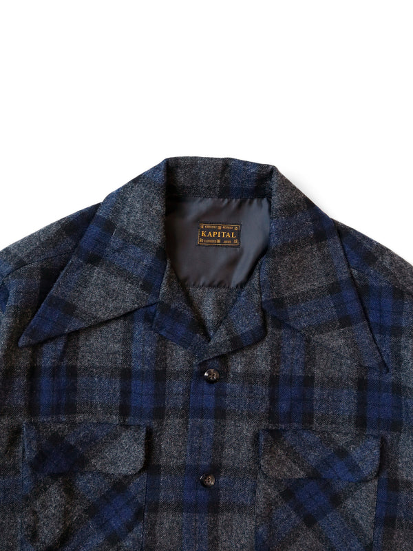 Kapital wool check wrangle collar board shirt (long sleeve)