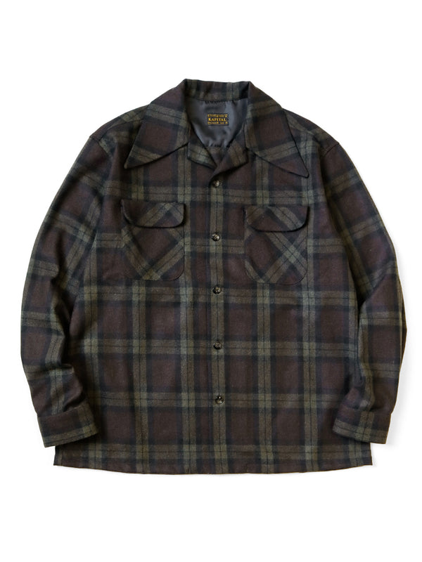 Kapital wool check wrangle collar board shirt (long sleeve)