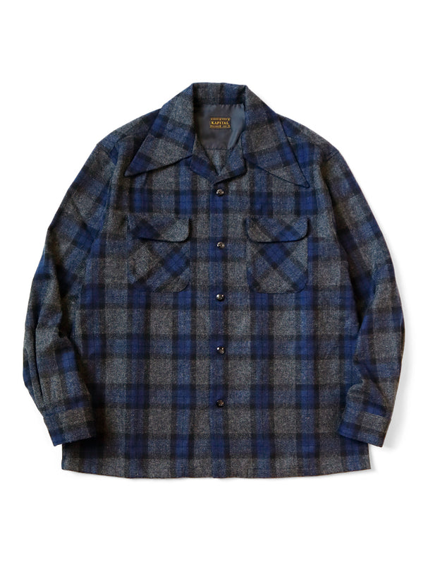 Kapital wool check wrangle collar board shirt (long sleeve)