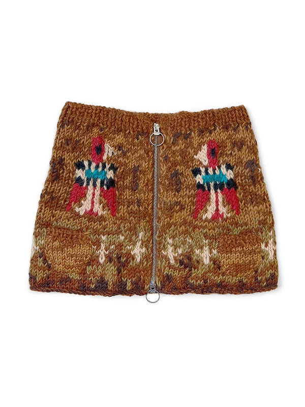 Kapital Hand Knitted Cowichan HARAMAKI Multi Roll skirt