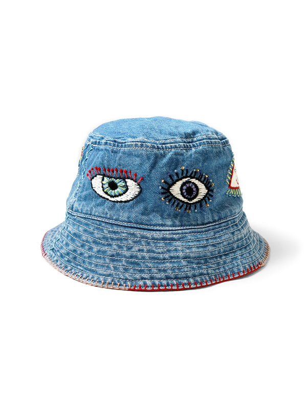 Kapital 12oz denim bucket hat (SPEAKEASY embroidery) Cap