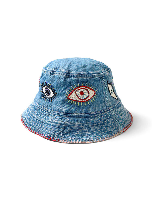 Kapital 12oz denim bucket hat (SPEAKEASY embroidery) Cap