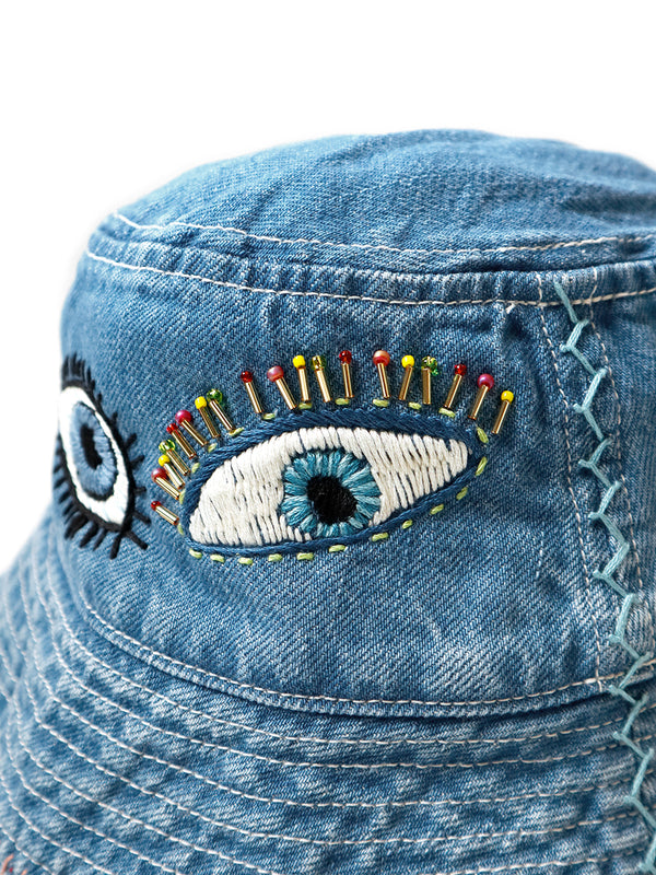 Kapital 12oz denim bucket hat (SPEAKEASY embroidery) Cap