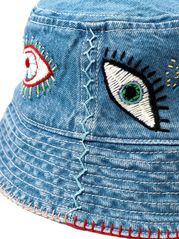 Kapital 12oz denim bucket hat (SPEAKEASY embroidery) Cap