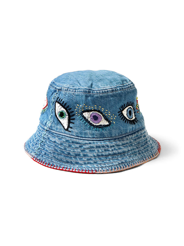 Kapital 12oz denim bucket hat (SPEAKEASY embroidery) Cap