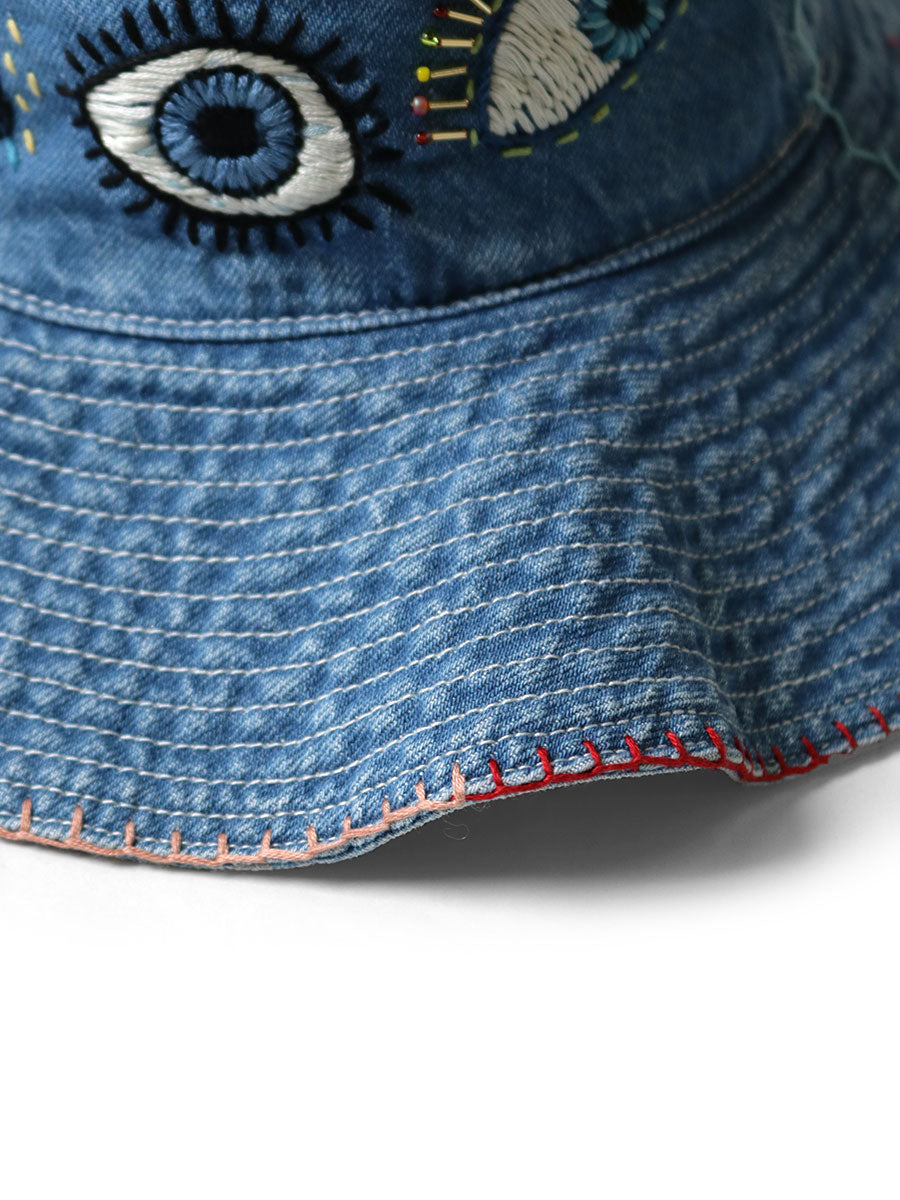 品質検査済 Kapital 12oz embroidery (SPEAKEASY hat tulip bucket denim 帽子