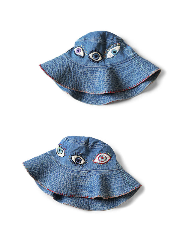 Kapital 12oz denim bucket tulip hat (SPEAKEASY embroidery) cap