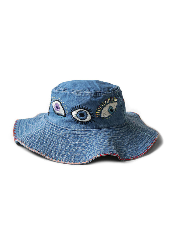 Kapital 12oz denim bucket tulip hat (SPEAKEASY embroidery) cap