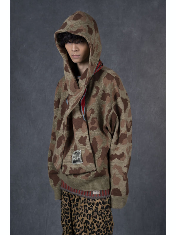 Kapital 5G Camo Knit KESA Hooded Sweater