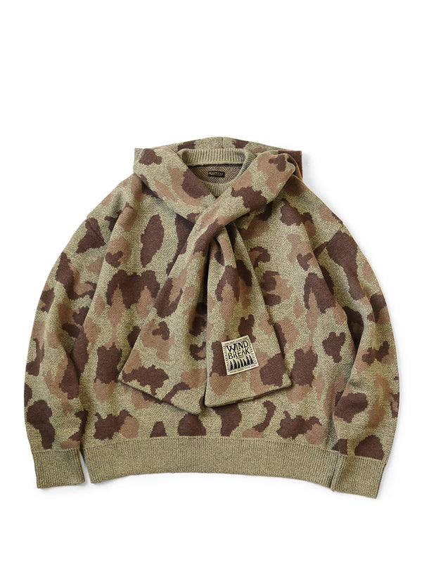 Kapital 5G Camo Knit KESA Hooded Sweater