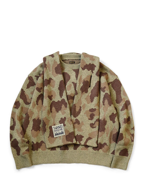 Kapital 5G Camo Knit KESA Hooded Sweater