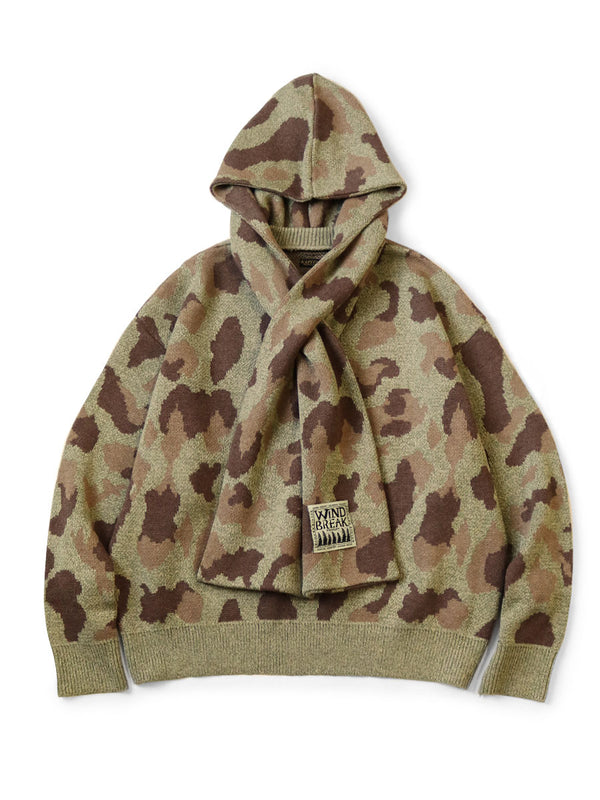 Kapital 5G Camo Knit KESA Hooded Sweater