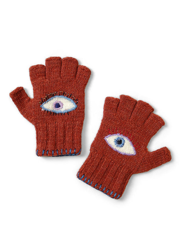 Kapital wool forktail glove with SPEAKEASY embroidery