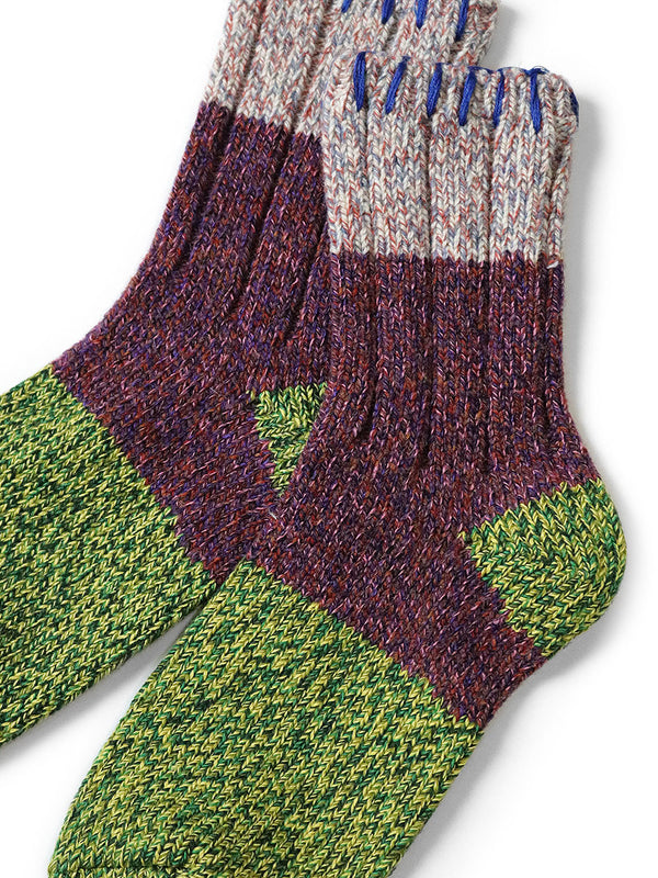 Kapital 56 strand wool Van Gogh heather HOBO stitch socks