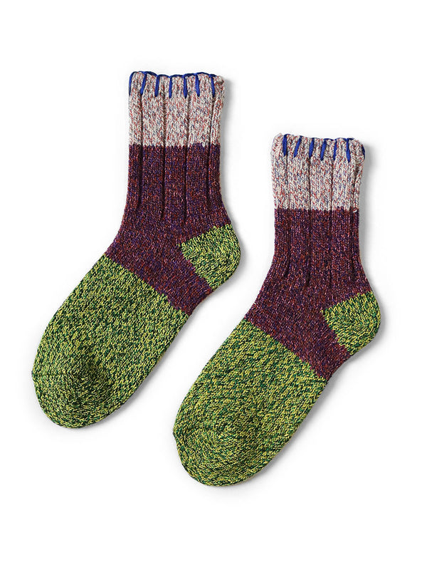 Kapital 56 strand wool Van Gogh heather HOBO stitch socks