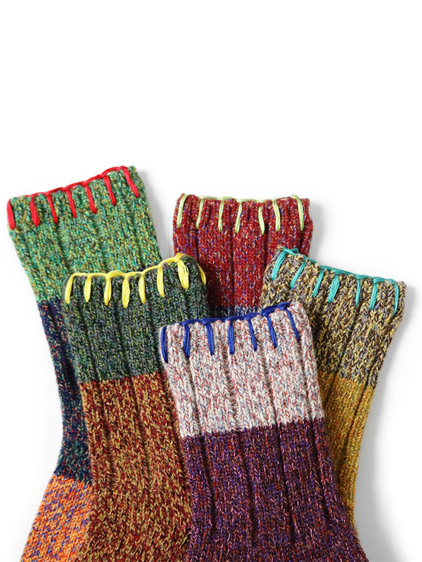 Kapital 56 strand wool Van Gogh heather HOBO stitch socks