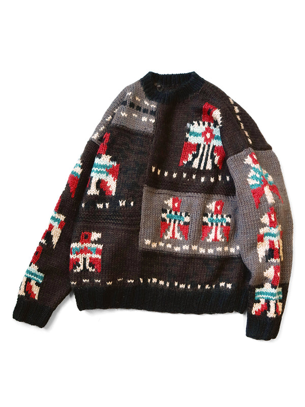 Kapital Hand Knitted Santo Domingo Cowichan Crew Sweater