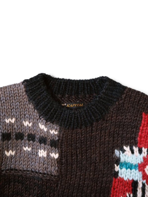 Kapital Hand Knitted Santo Domingo Cowichan Crew Sweater