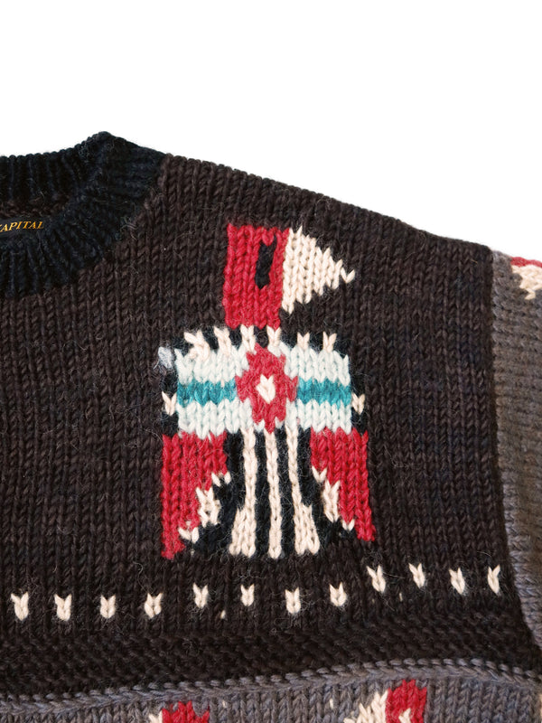 Kapital Hand Knitted Santo Domingo Cowichan Crew Sweater