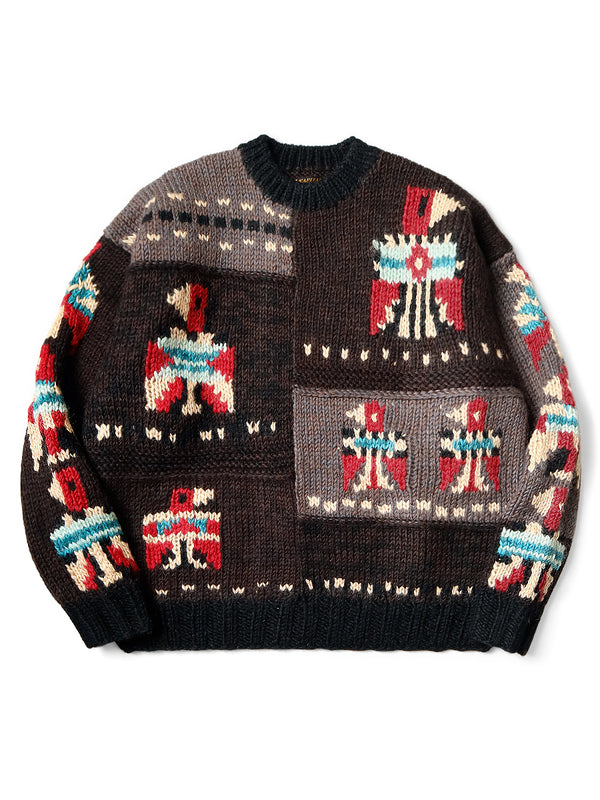 Kapital Hand Knitted Santo Domingo Cowichan Crew Sweater