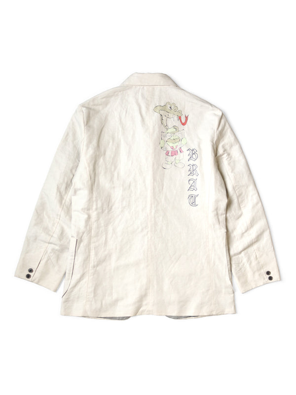 Kapital Cotton Linen Heathered Herringbone Lumber Suit Jacket (BEERpt)