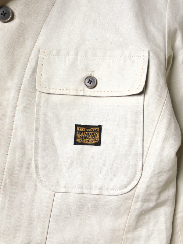 Kapital Cotton Linen Heathered Herringbone Lumber Suit Jacket (BEERpt)