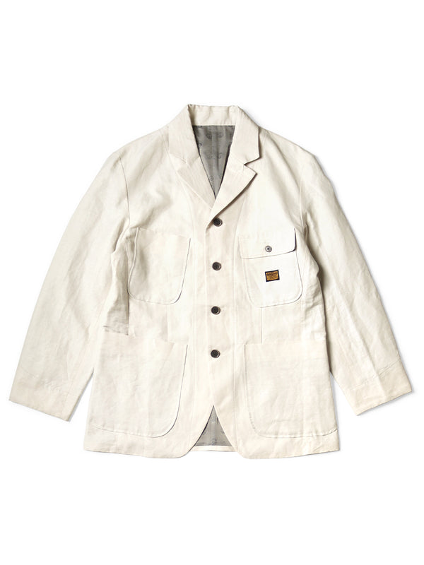 Kapital Cotton Linen Heathered Herringbone Lumber Suit Jacket (BEERpt)