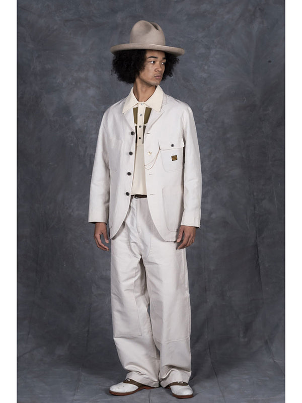 Kapital cotton linen herringbone lumber suit pants