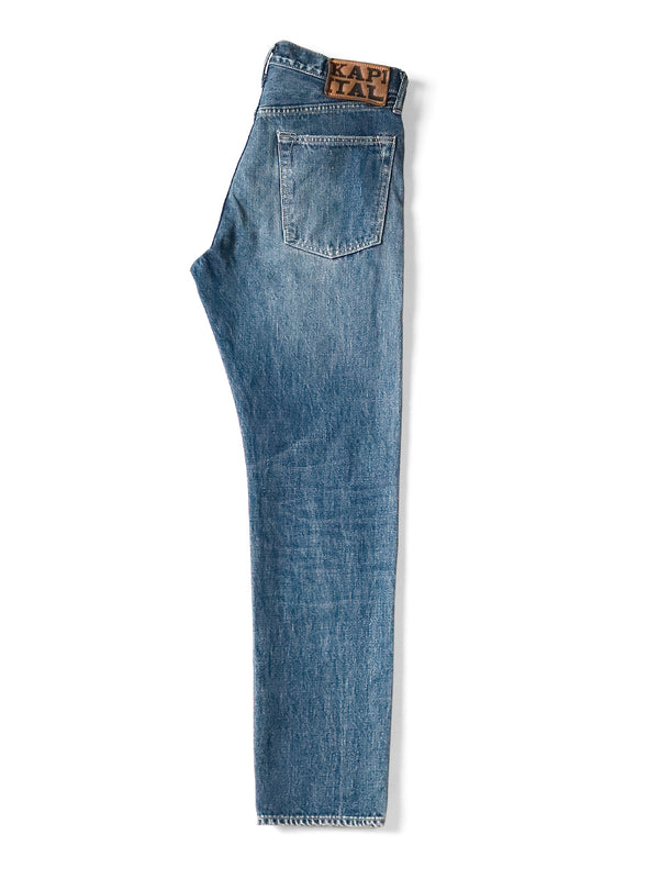 Kapital 13.5oz Zimbabwe Denim Pants 5-Pocket Monkey CISCO (Distressed)