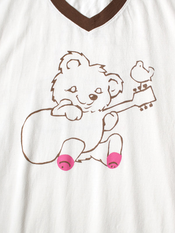 Kapital 20 Jersey V-neck Ringer T-shirt (Little Bear Harmony pt) Tee
