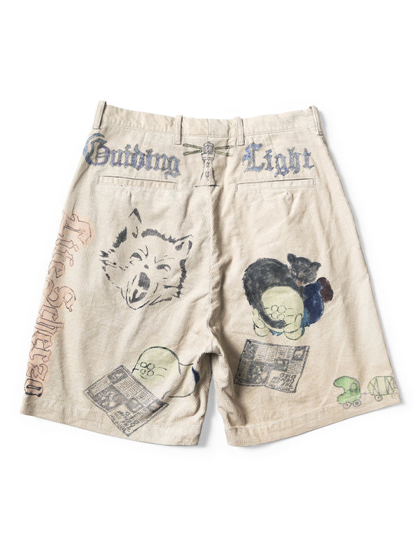 Kapital 14W Corduroy IVY Shorts (Memorial Paint Model) pants