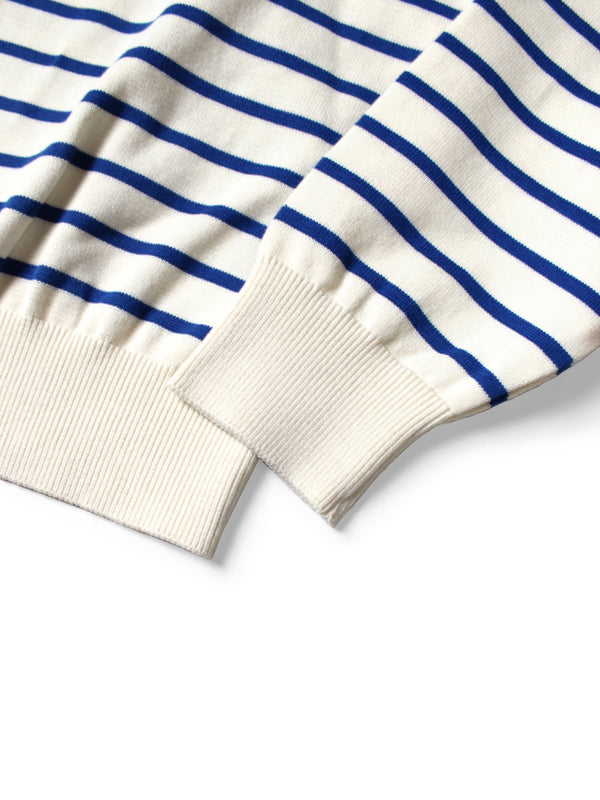 Kapital 12G Panel Border Knit Boat Neck Sweater (Santo Domingo Necklace)