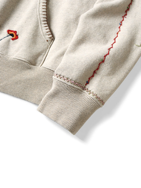 Kapital TOP fleece hooded sweatshirt (crow and cat embroidery) sweater hoodie