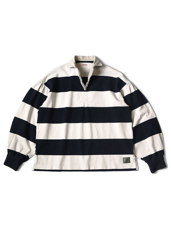 Kapital JAIL Border Jersey Frilled Rugby Blouse Tee