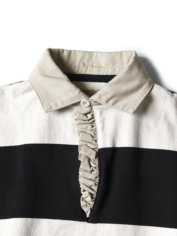 Kapital JAIL Border Jersey Frilled Rugby Blouse Tee