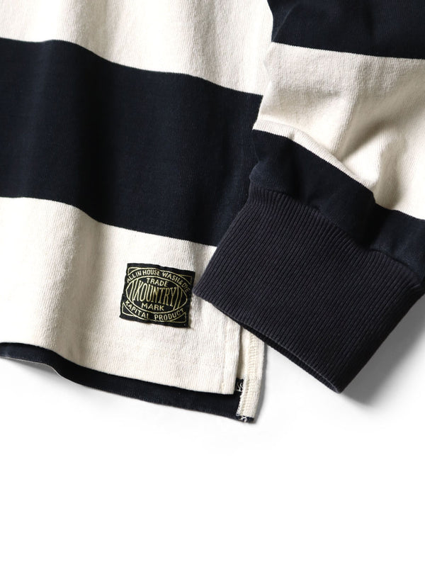 Kapital JAIL Border Jersey Frilled Rugby Blouse Tee