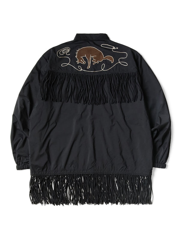 Kapital stretch nylon fringe coach jacket