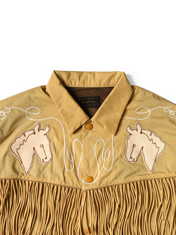Kapital stretch nylon fringe coach jacket