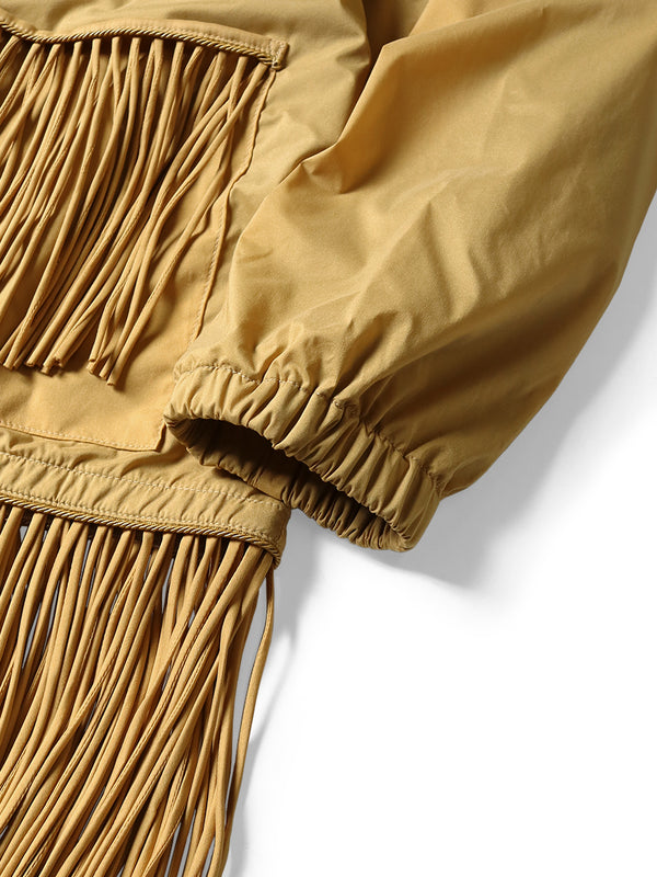Kapital stretch nylon fringe coach jacket