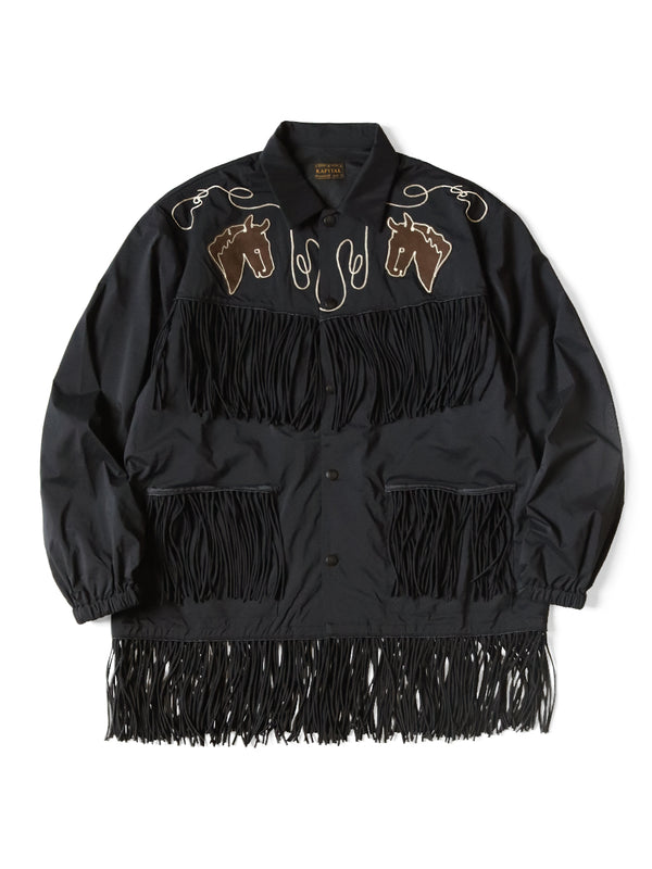 Kapital stretch nylon fringe coach jacket