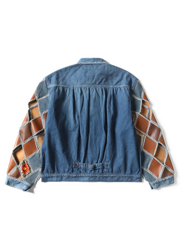 Kapital 11.5oz Denim Hippy Crochet Sleeve 1ST JKT Jacket