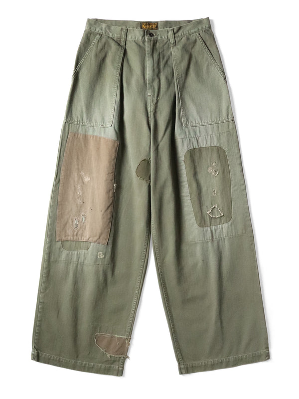 Kapital Herringbone Fatigue Baggy Pants (Rushfield Remake)