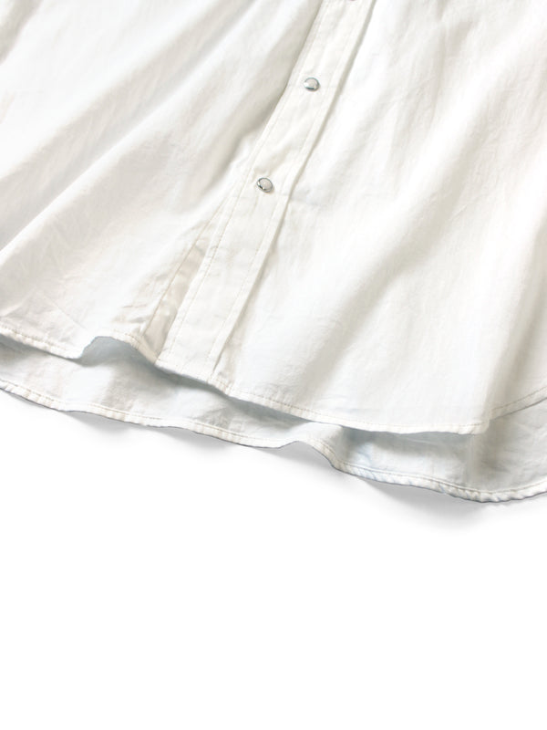 Kapital 5.5oz White Denim Fringe Husky Western Shirt long sleeve