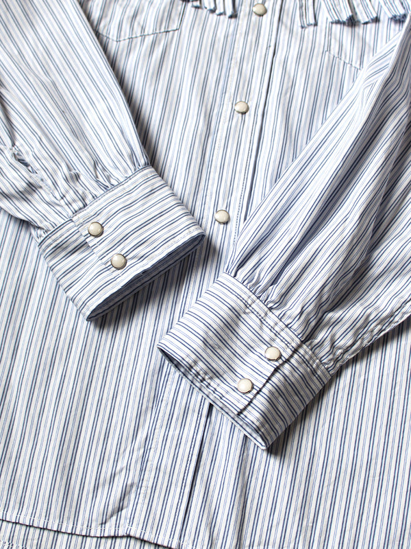 Kapital Cotton Stripe Fringe Husky Western Shirt  long sleeve