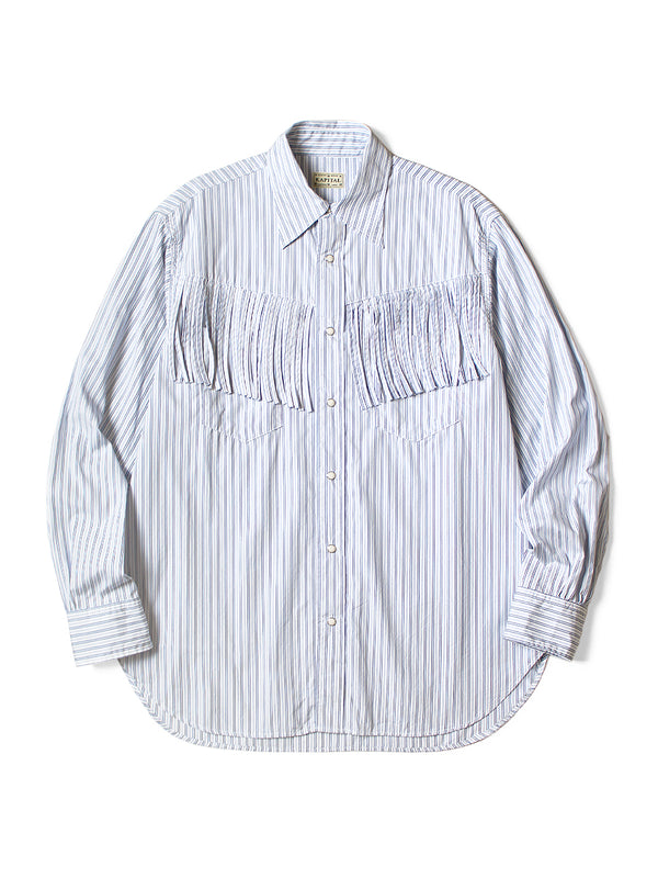 Kapital Cotton Stripe Fringe Husky Western Shirt  long sleeve