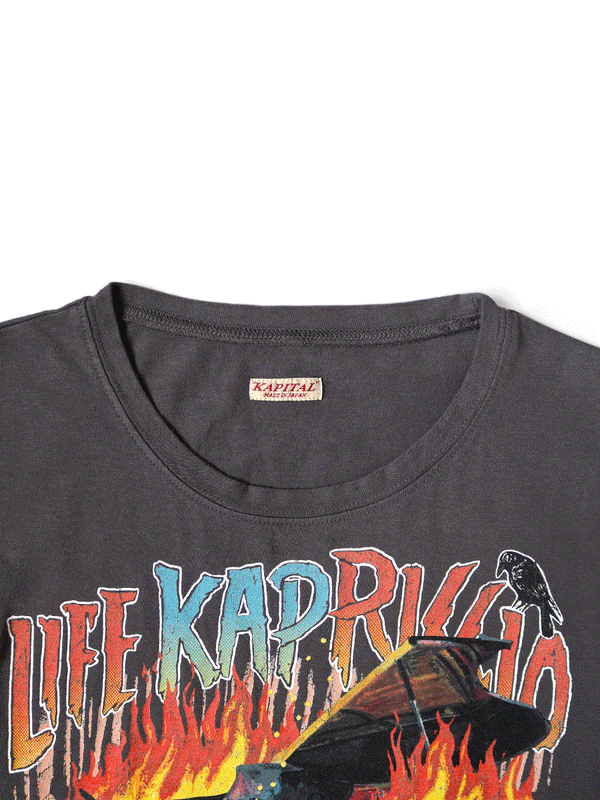 Kapital 20/- Jersey cropped T-shirt (BURNING Piano pt) Tee Women
