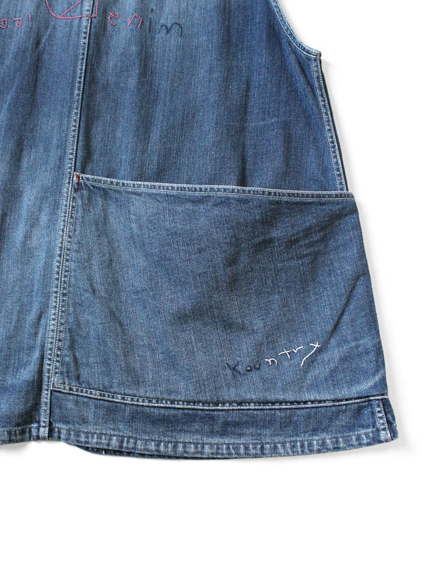 Kapital 12oz Denim Sleeveless Gilet Coverall (Memorial Embroidery Model) vest Women