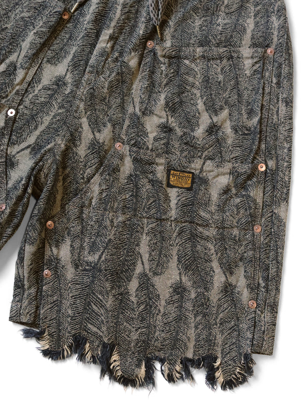 Kapital 12oz Magpie Denim W Knee Easy Shorts Pants