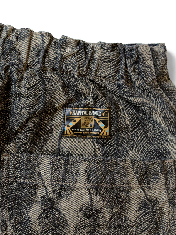 Kapital 12oz Magpie Denim W Knee Easy Shorts Pants